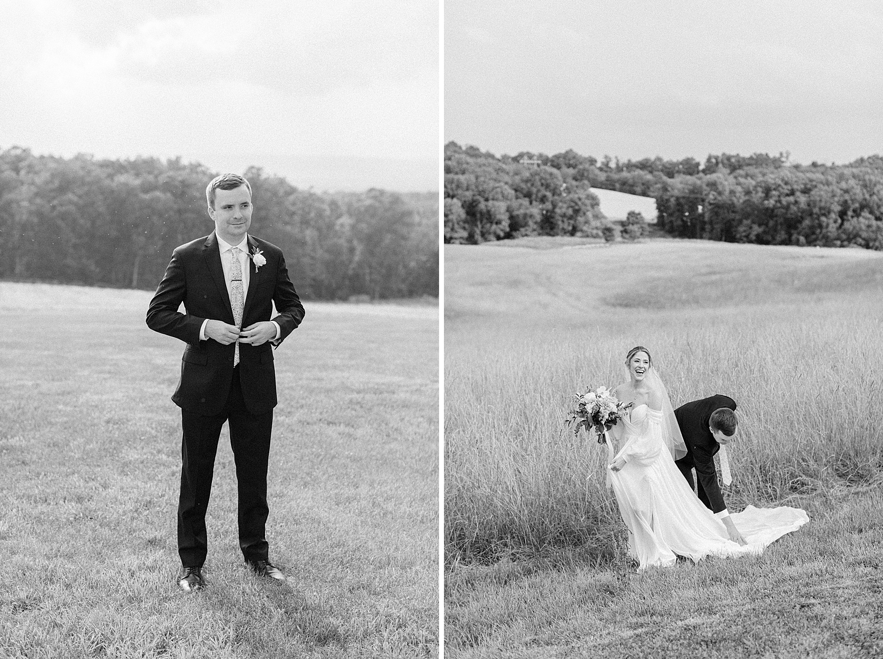 barn wedding black and white