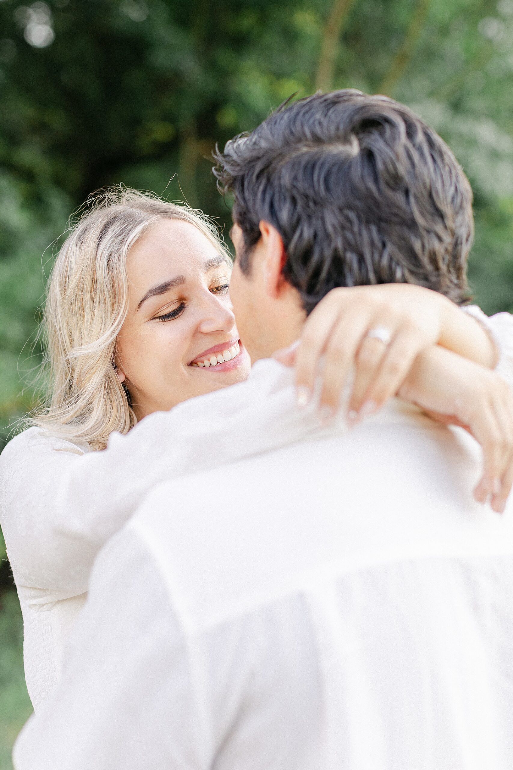 white sundress engagement session maryland photographer