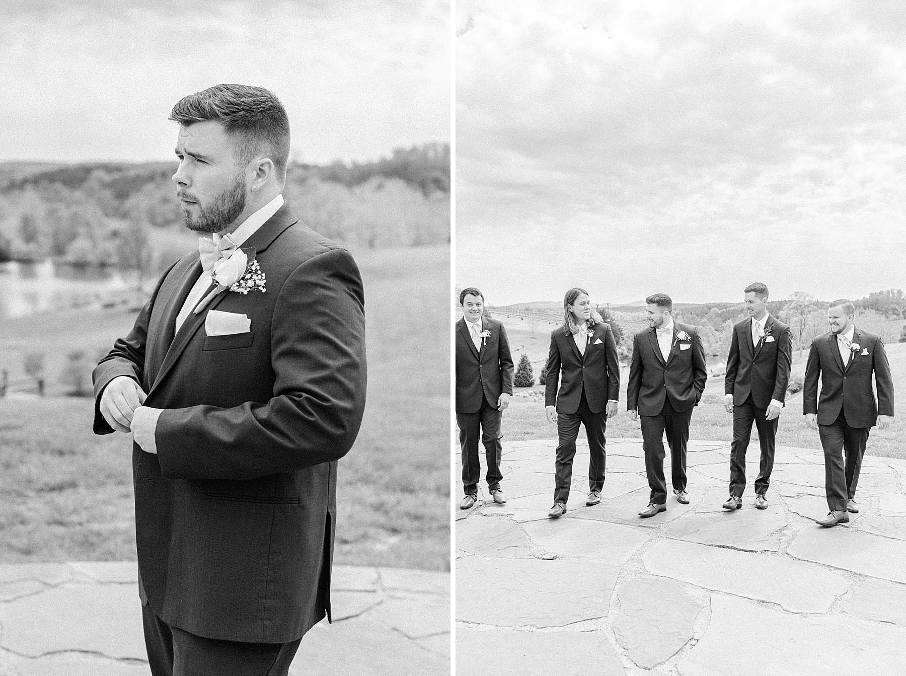 black and white groomsmen portrait