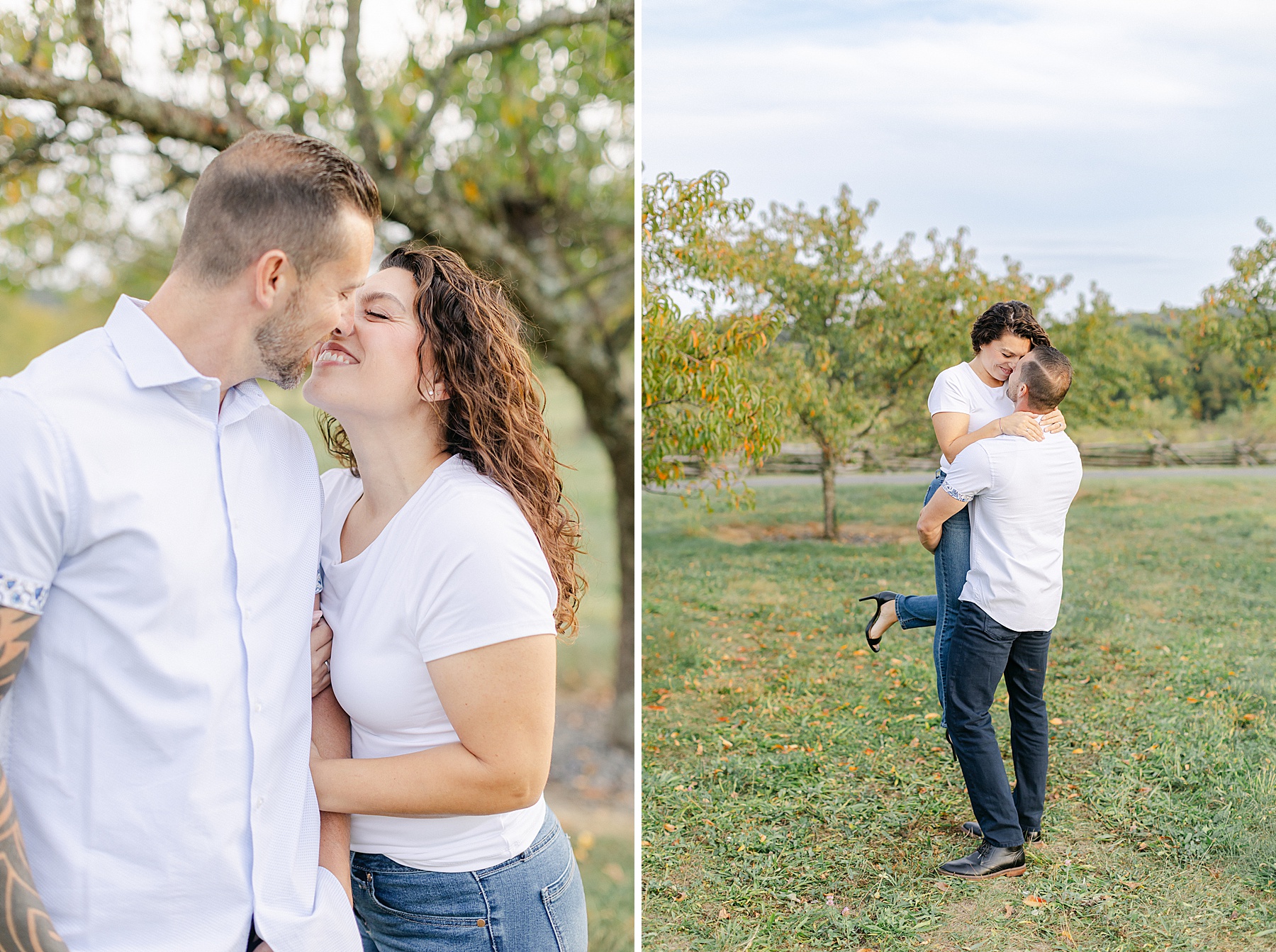 peach orchard engagement photos gettysburg pa