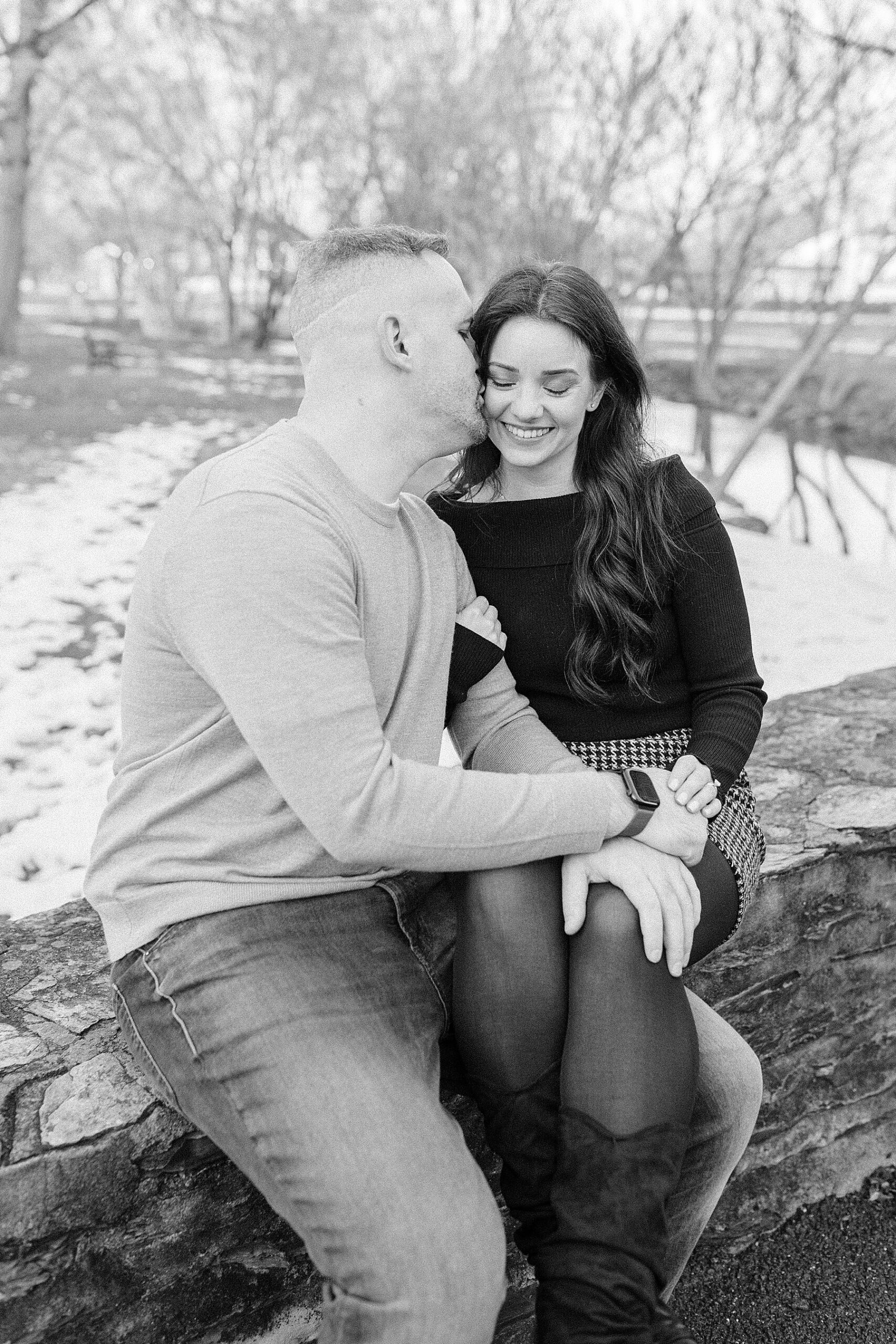 Baker Park Winter Engagement Photographer