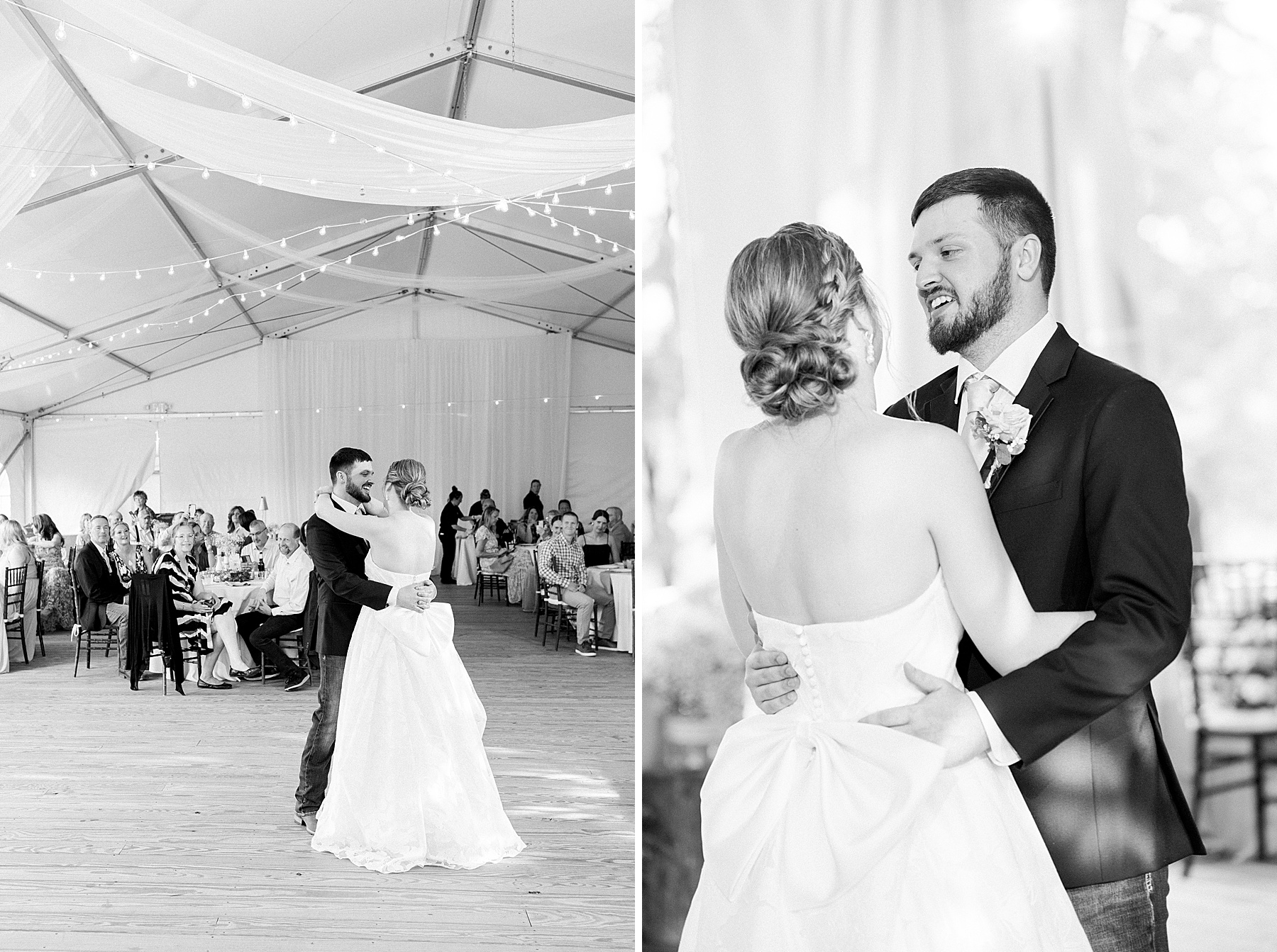 walkers overlook white tented reception