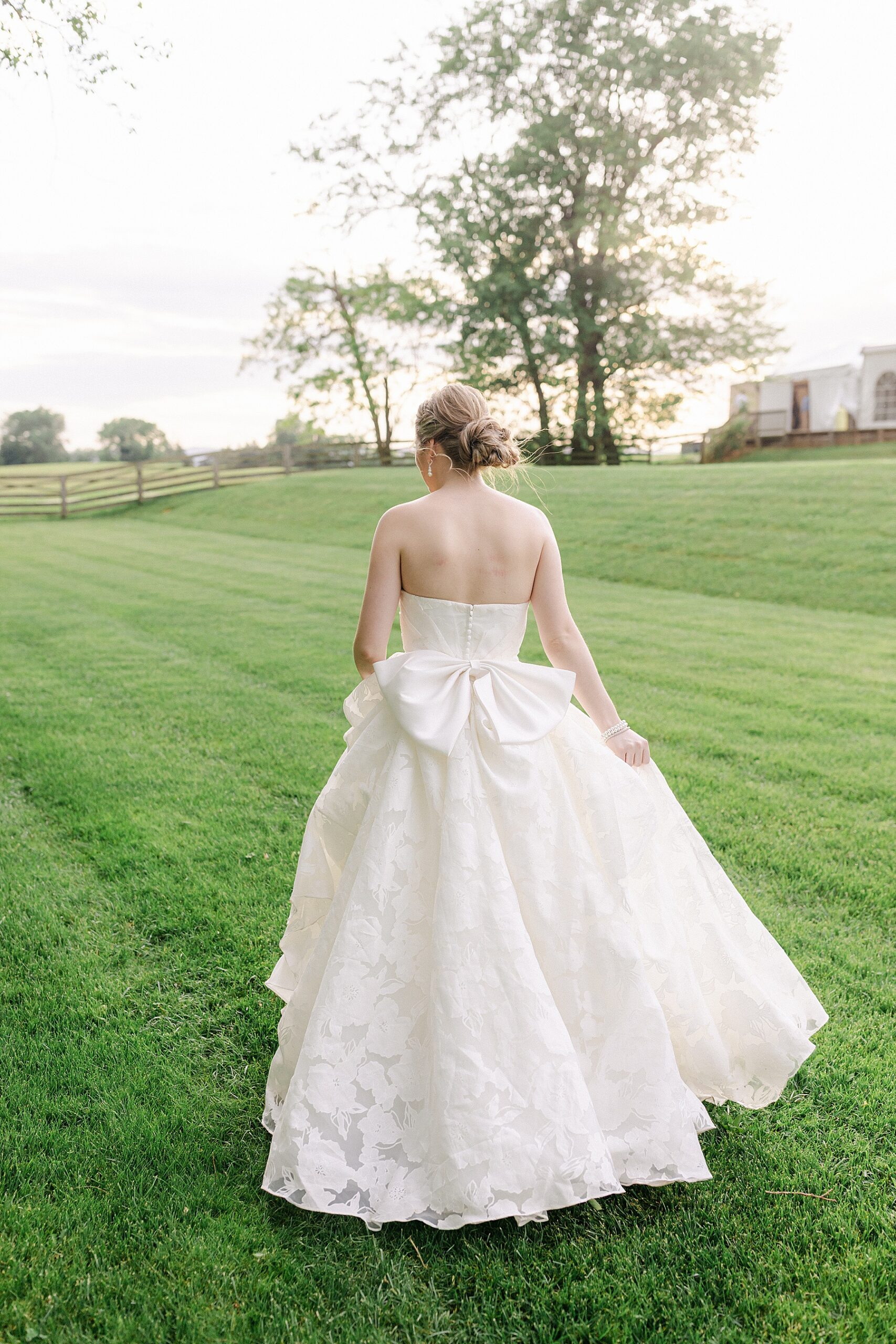wedding dress with back bow