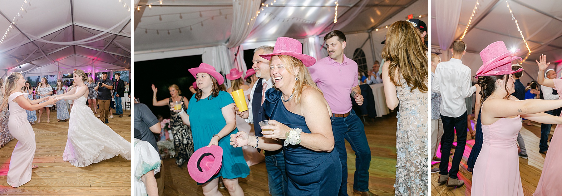 party dancing white tented wedding reception