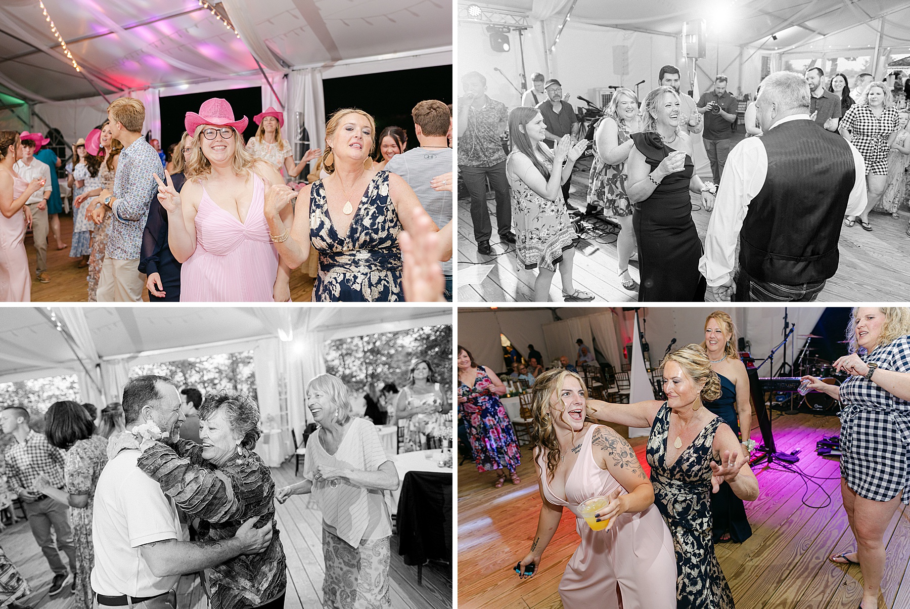 party dancing white tented wedding reception