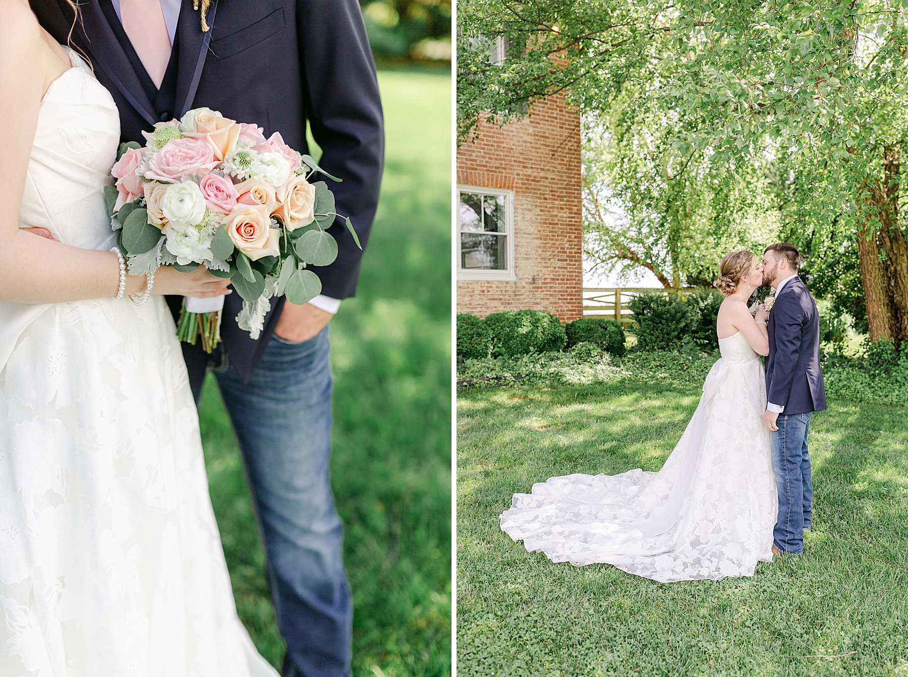 navy blue blush pink bride groom color 