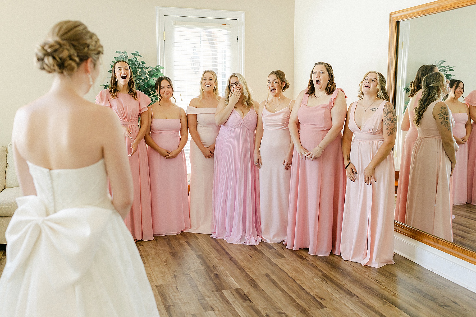 bridesmaid wedding dress reveal reaction