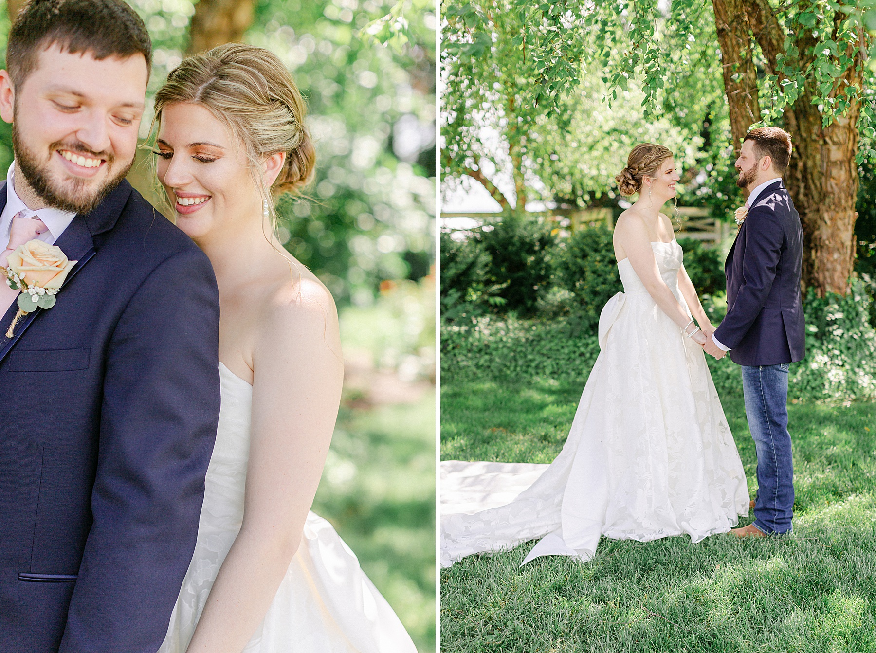 navy blue blush pink bride groom color 