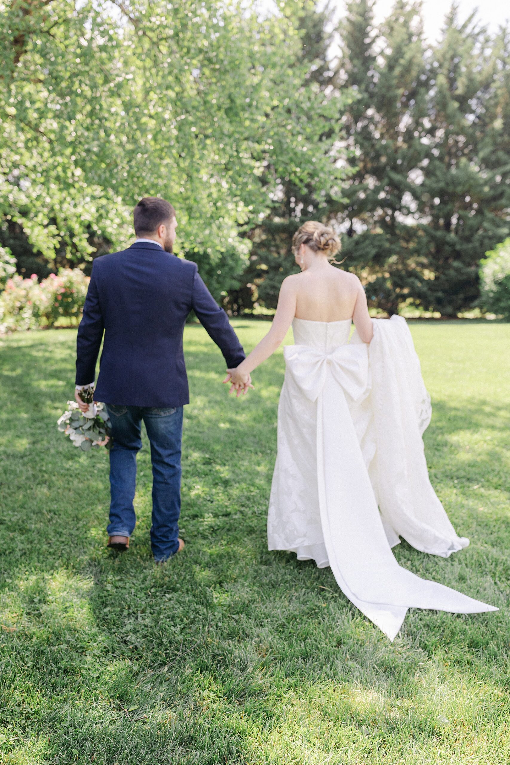 wedding dress with back bow