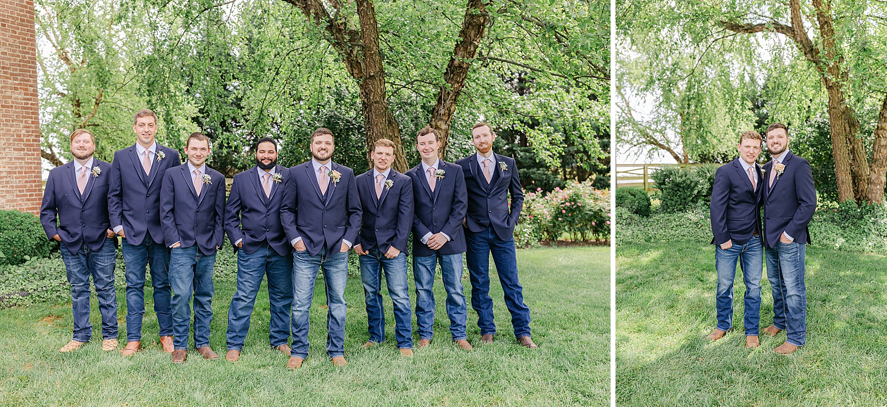 navy blue jeans boots groomsmen wedding