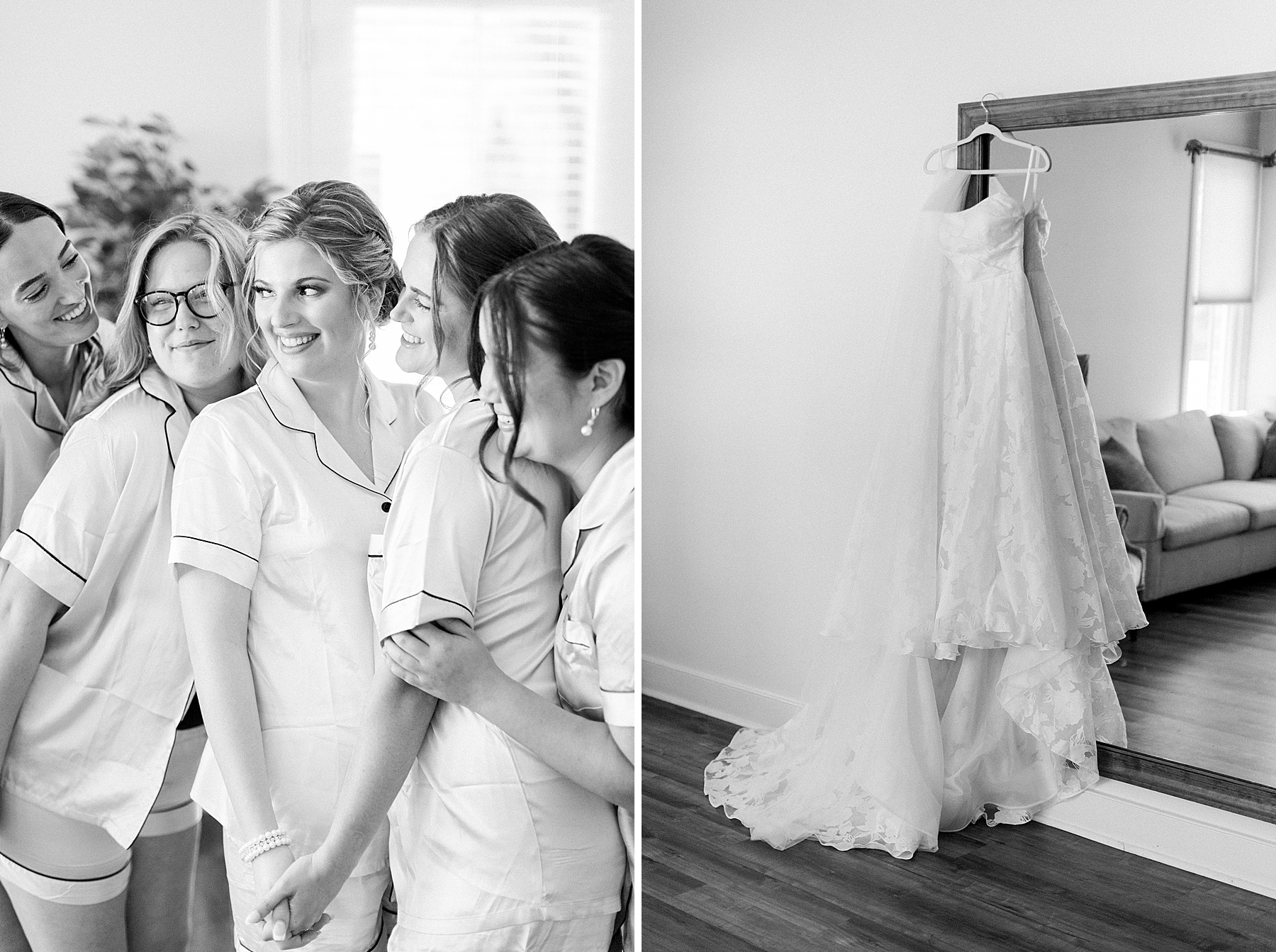 bridesmaids silk pajamas bridal suite