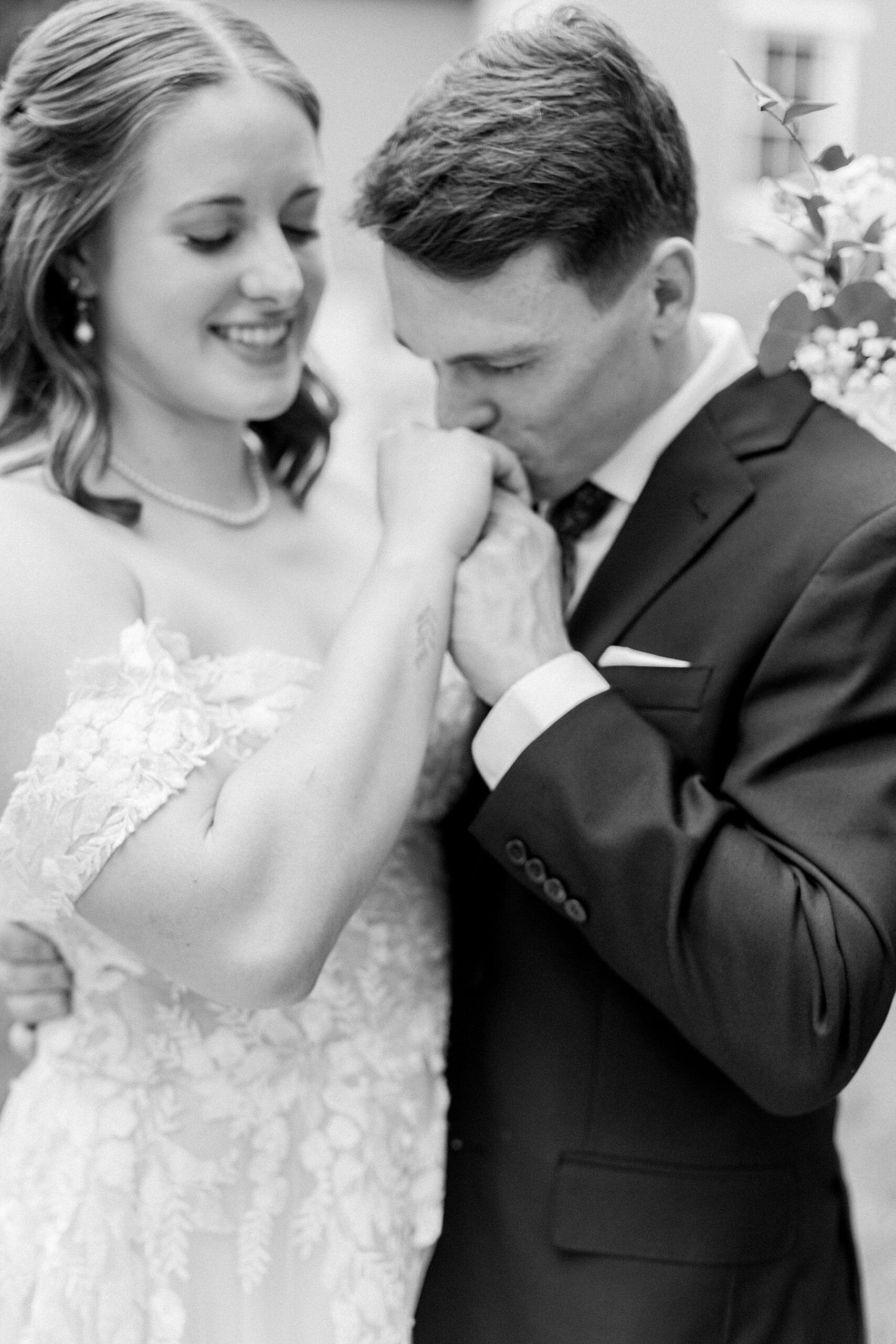 black and white bride and groom