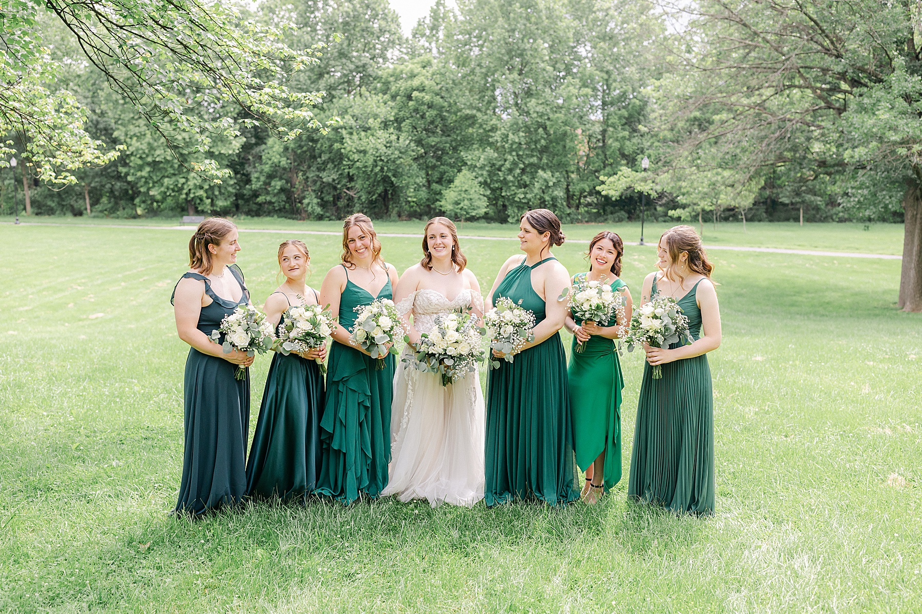 emerald green bridal party