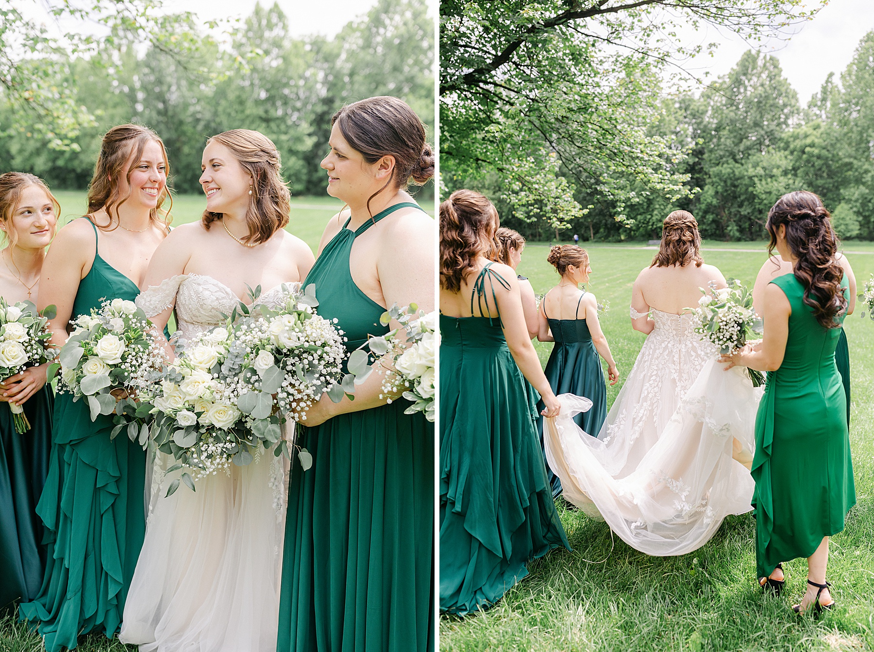 emerald green bridal party