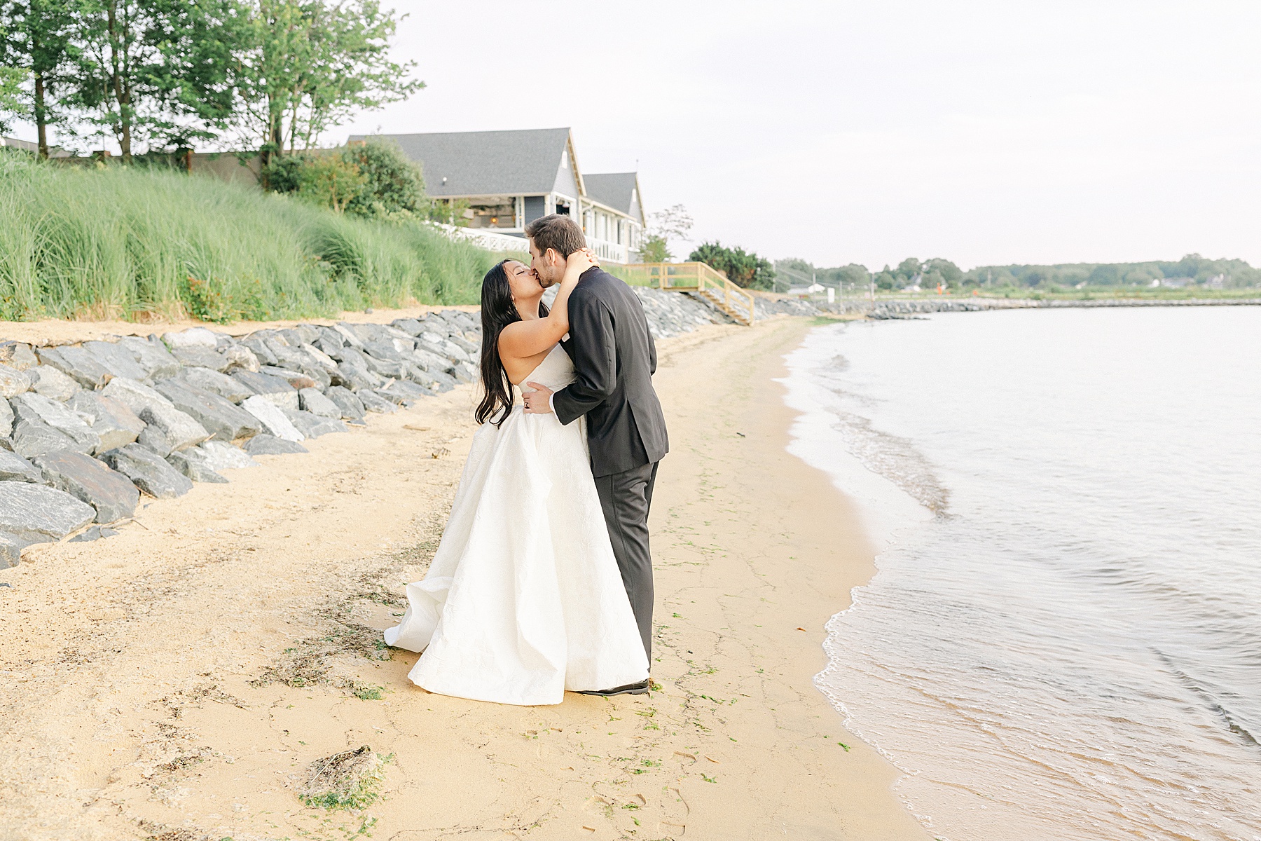 beach waterfront wedding photos bay bridge
