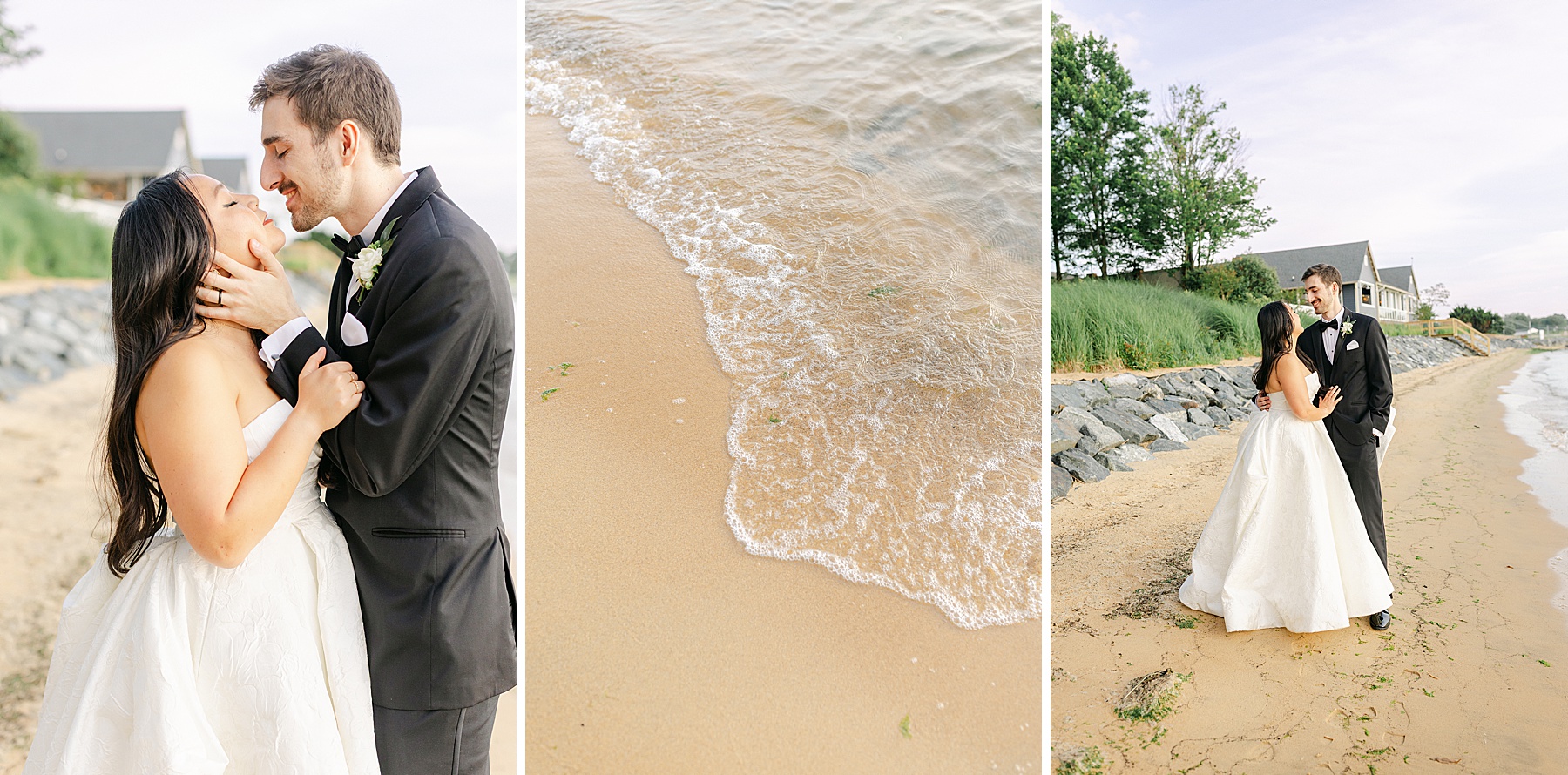 beach waterfront wedding photos bay bridge