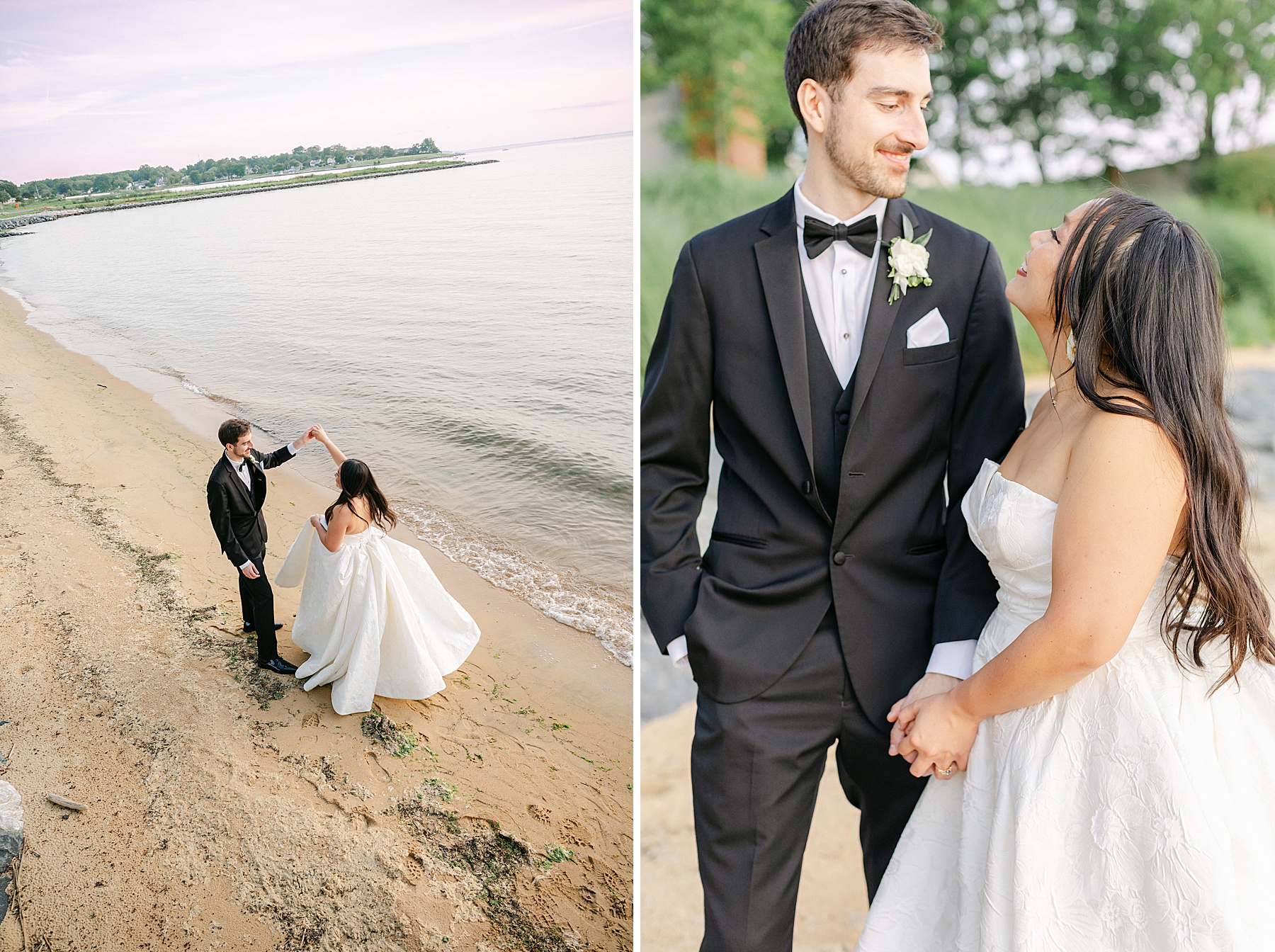 beach waterfront wedding photos bay bridge