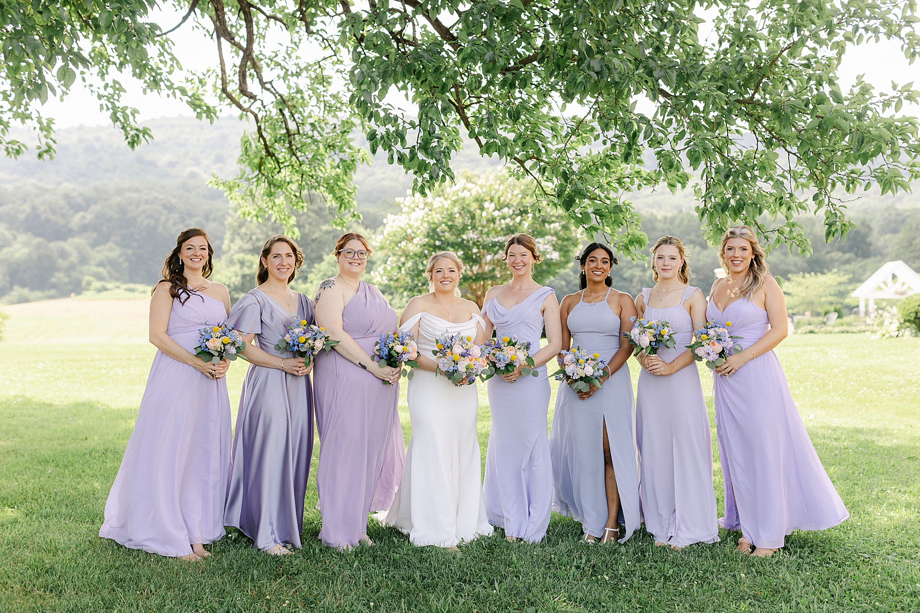 lavender peach blue wedding day