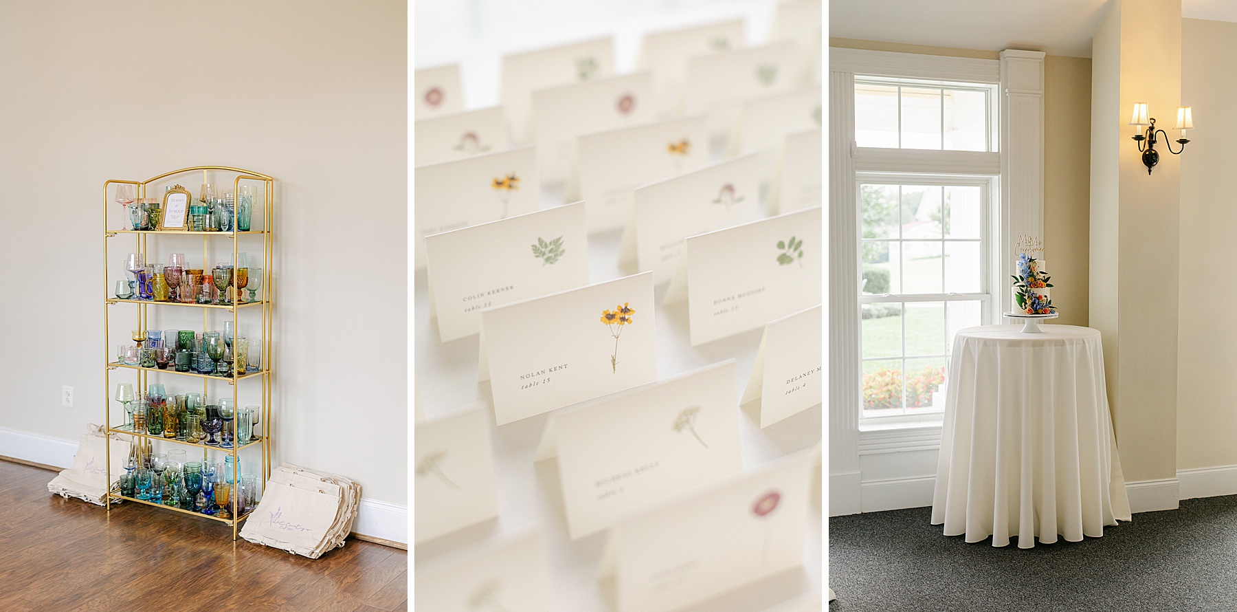 springfield manor winery wedding reception place cards