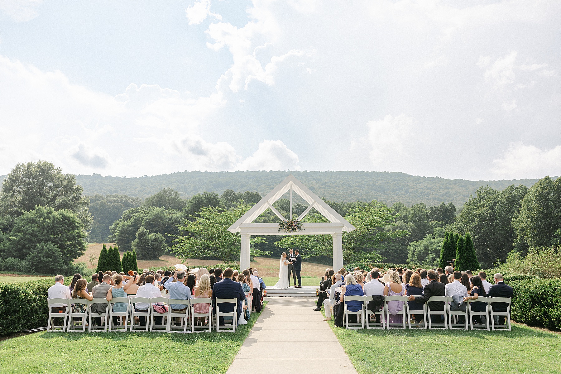 springfield manor lavender wedding photographer ceremony site outdoor
