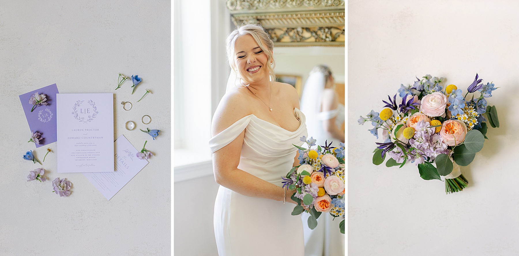 lavender peach blue wedding day