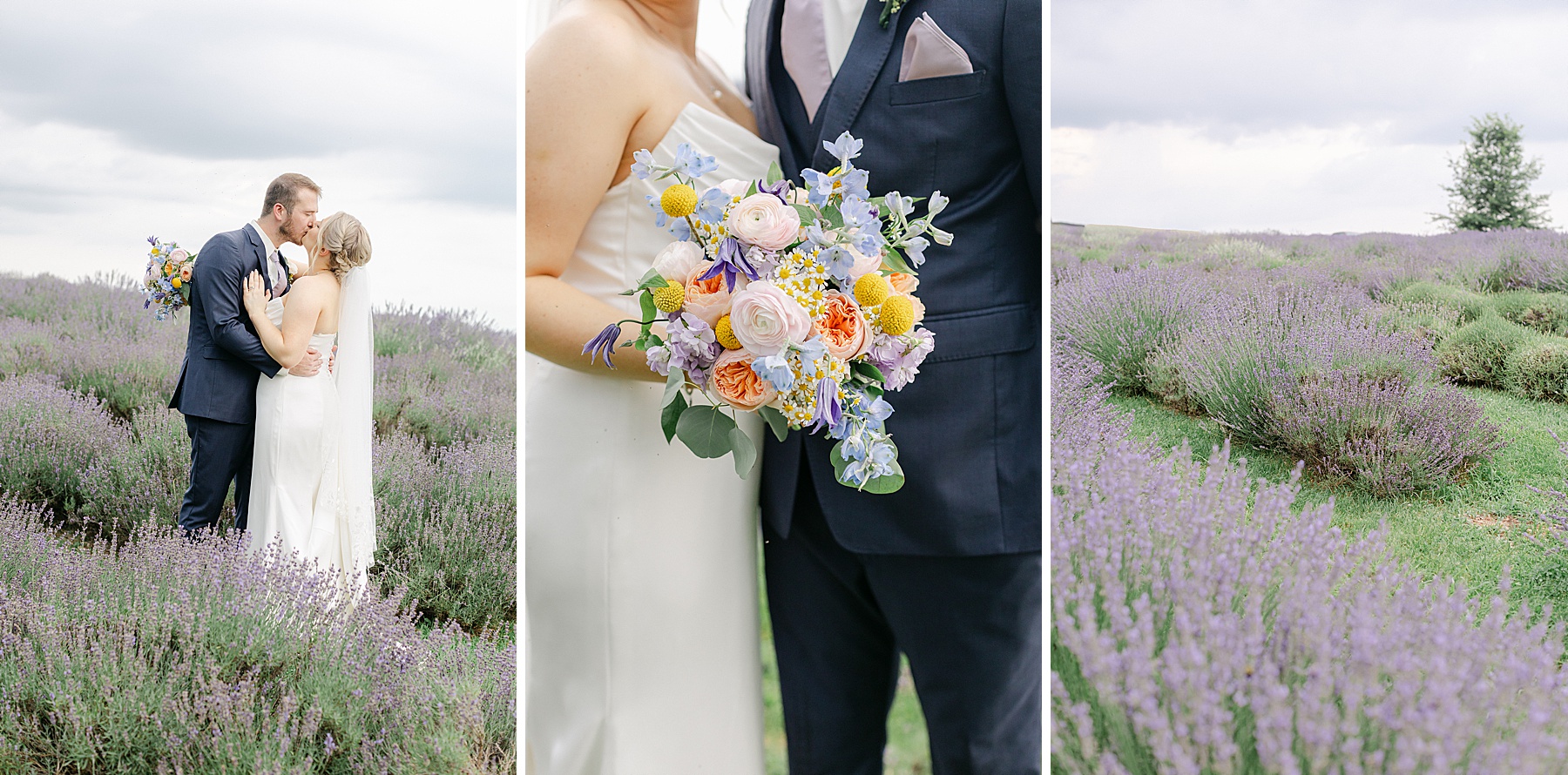 lavender field bride groom portraits