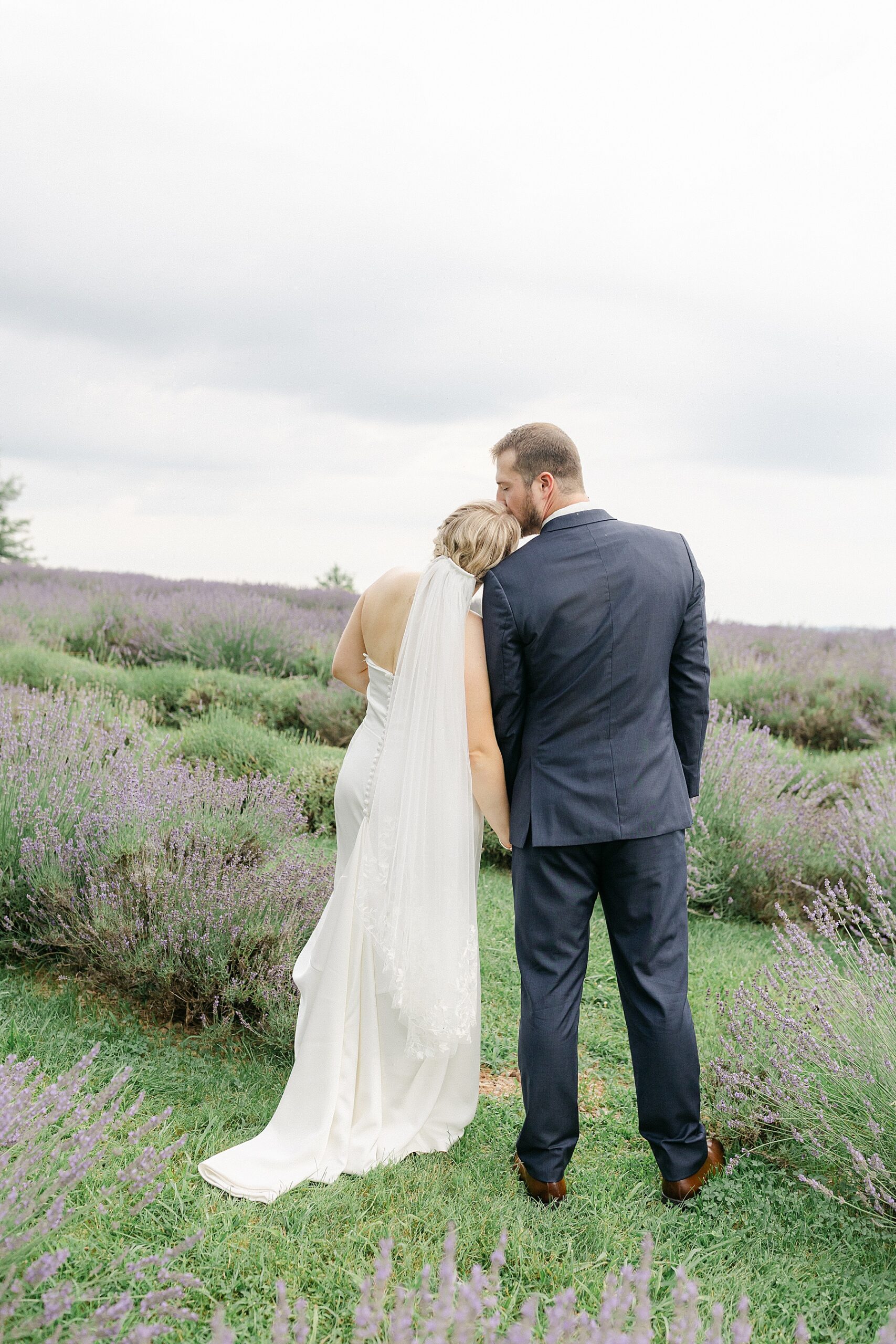lavender field bride groom portraits