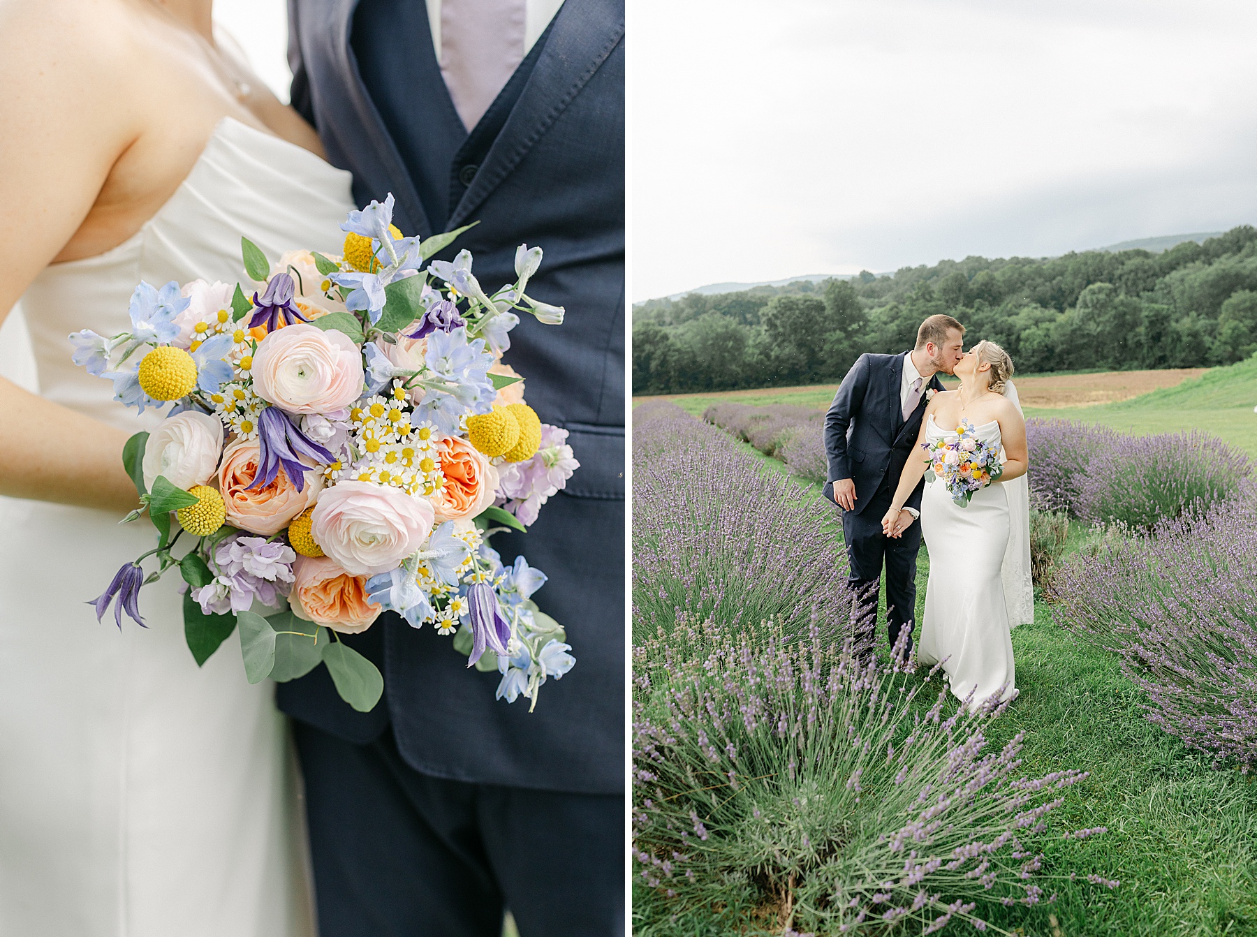 lavender field bride groom portraits