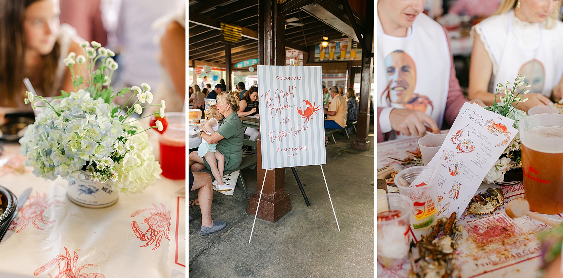 eastern shore md crab feed rehearsal dinner wedding photographer