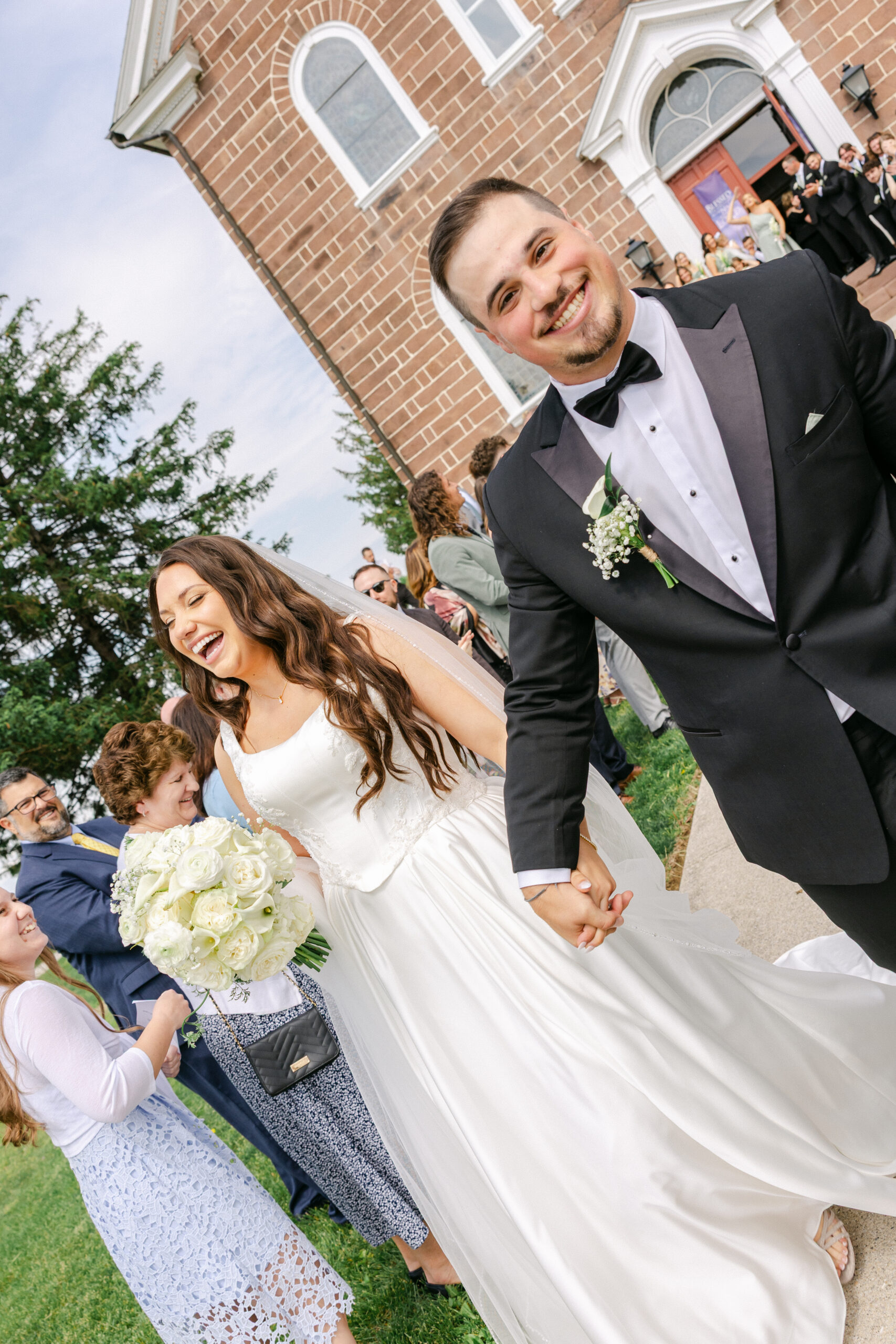 lodges at gettysburg spring wedding church exit brittany thomas photography