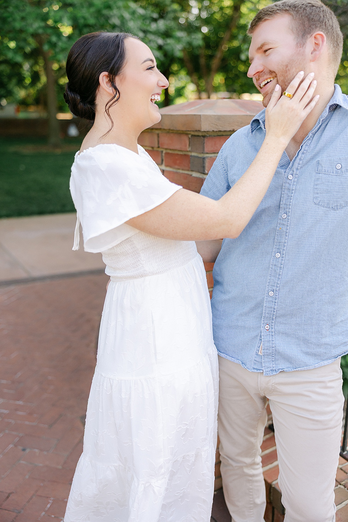 Couple portrait golden hour Carroll Creek downtown Frederick Maryland engagement session — Brittany Thomas Photography