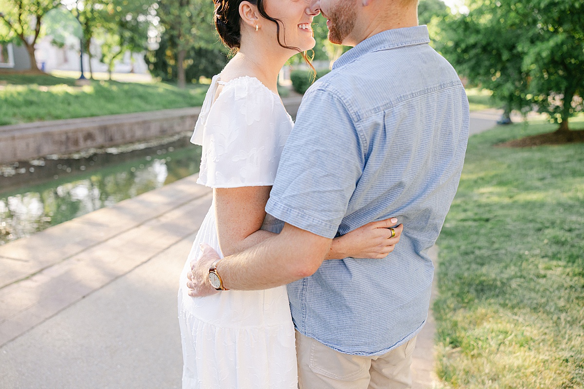 Golden hour engagement session Carroll Creek Frederick Maryland — Brittany Thomas Photography
