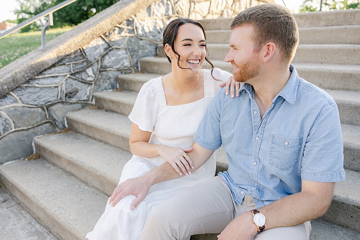 Laura and Ryan romantic portrait Carroll Creek Frederick Maryland — Brittany Thomas Photography