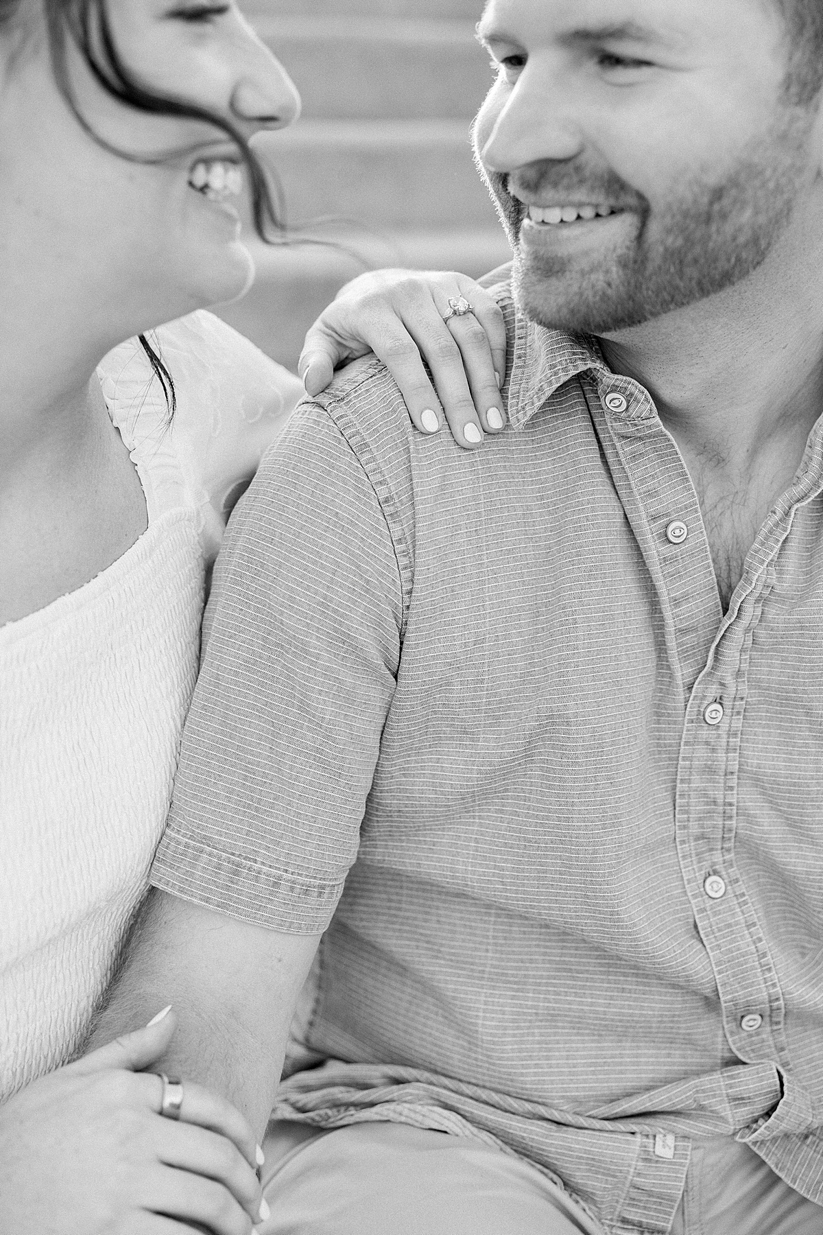 Engaged couple Baker Park Frederick Maryland spring engagement session — Brittany Thomas Photography