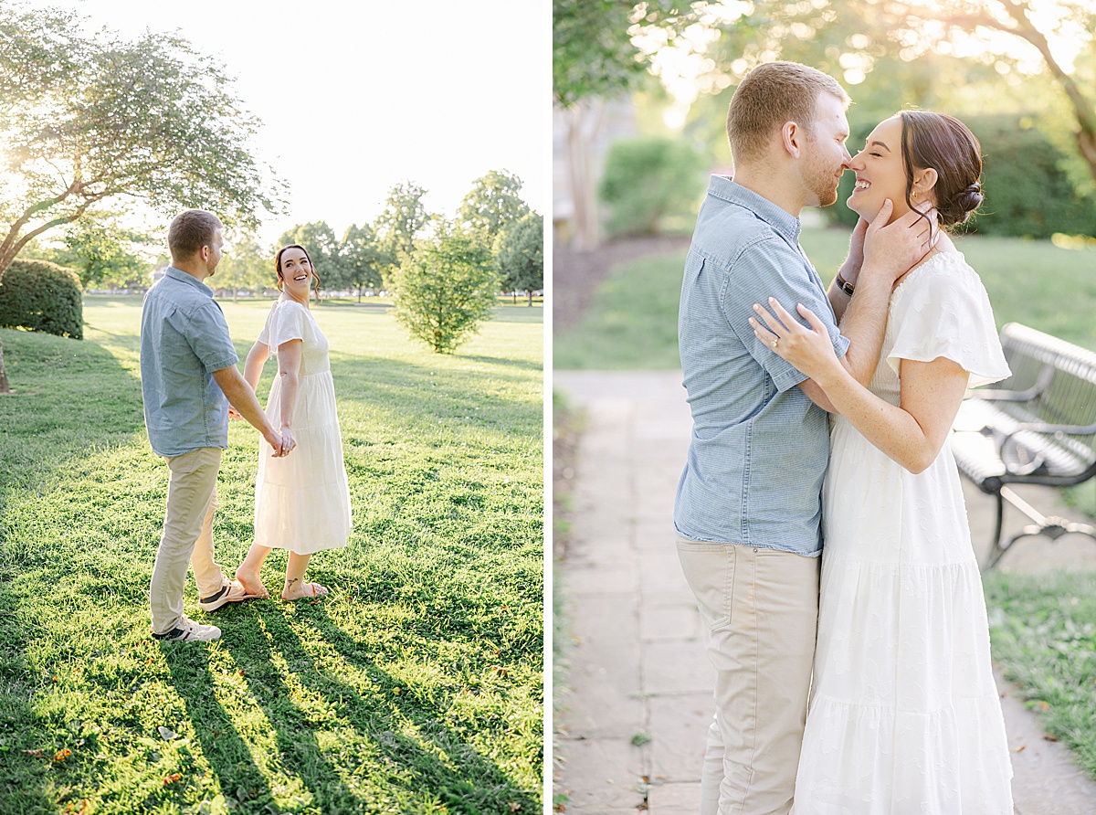 Laura and Ryan downtown Frederick Maryland engagement session Springfield Manor Winery fall wedding — Brittany Thomas Photography