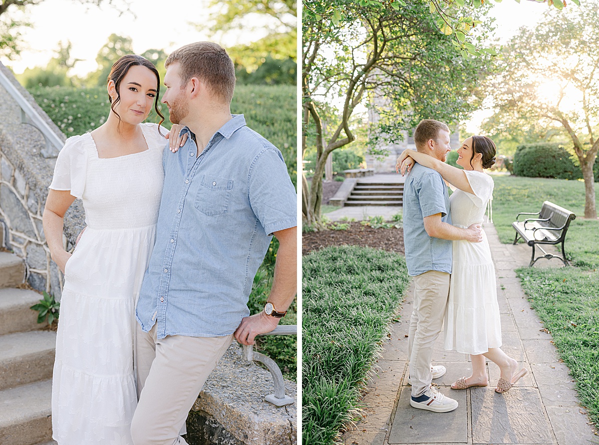 Laura and Ryan engagement portraits Baker Park bell tower Frederick Maryland — Brittany Thomas Photography