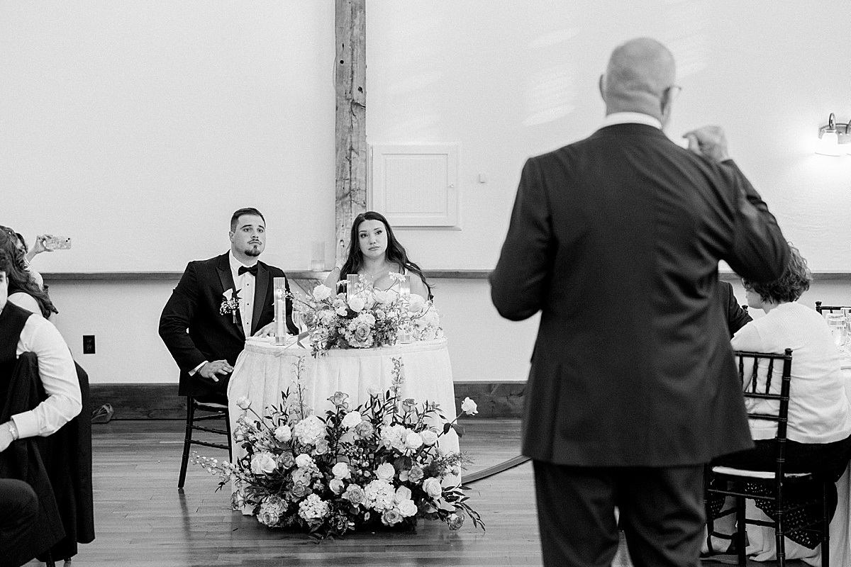 emotional father of the bride toast wedding reception Lodges at Gettysburg Gettysburg Pennsylvania spring — Brittany Thomas Photography
