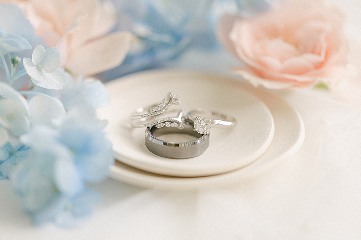 Wedding rings detail shot at summer wedding in Westminster Maryland | Brittany Thomas Photography Maryland Wedding Photographer