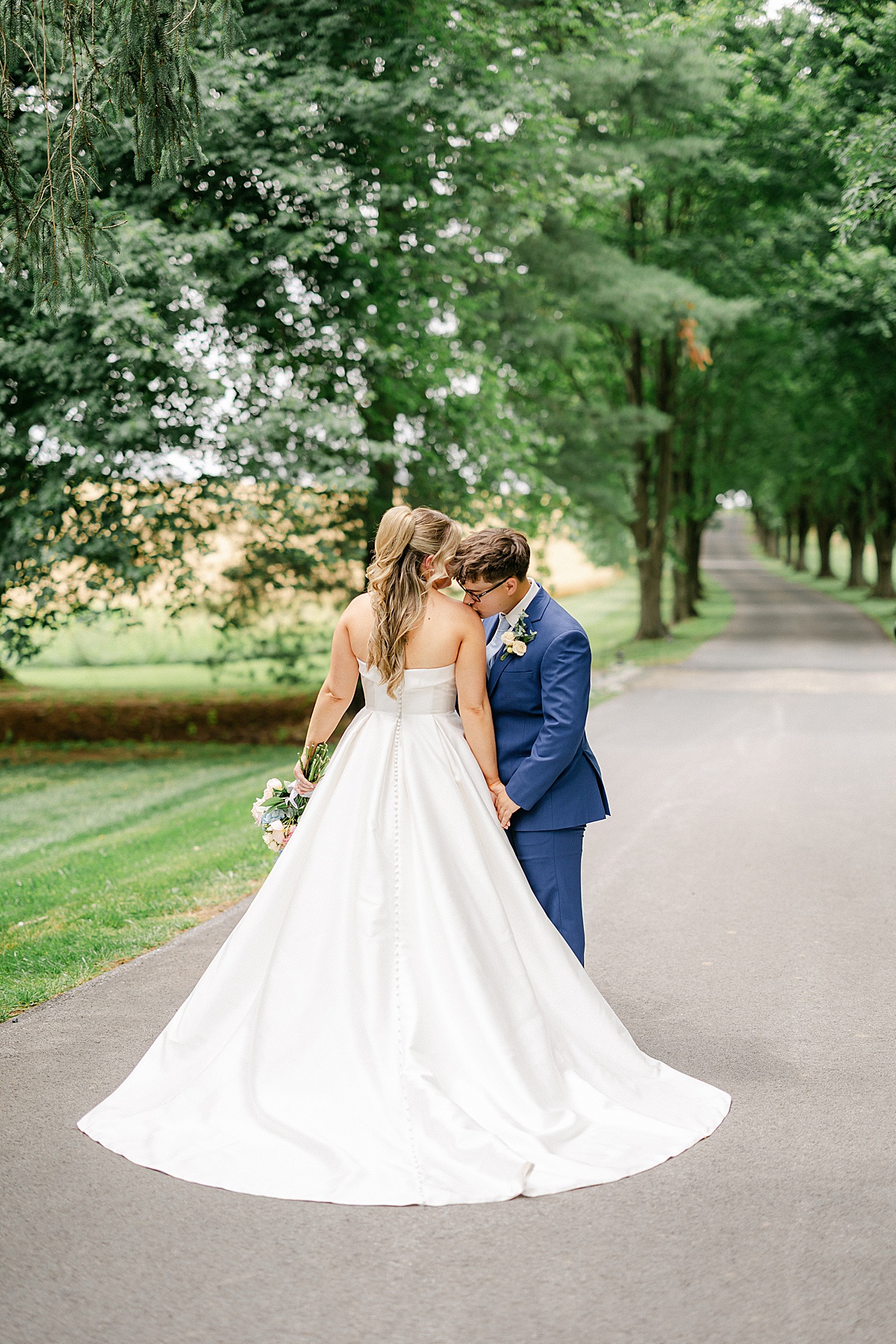 Tree-lined driveway entrance at The Christian Royer House in Westminster Maryland | Brittany Thomas Photography Maryland Wedding Photographer
