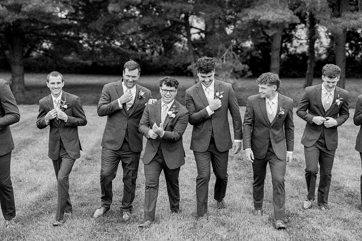 Wedding party portraits on grounds of historic manor in Westminster Maryland | Brittany Thomas Photography Maryland Wedding Photographer
