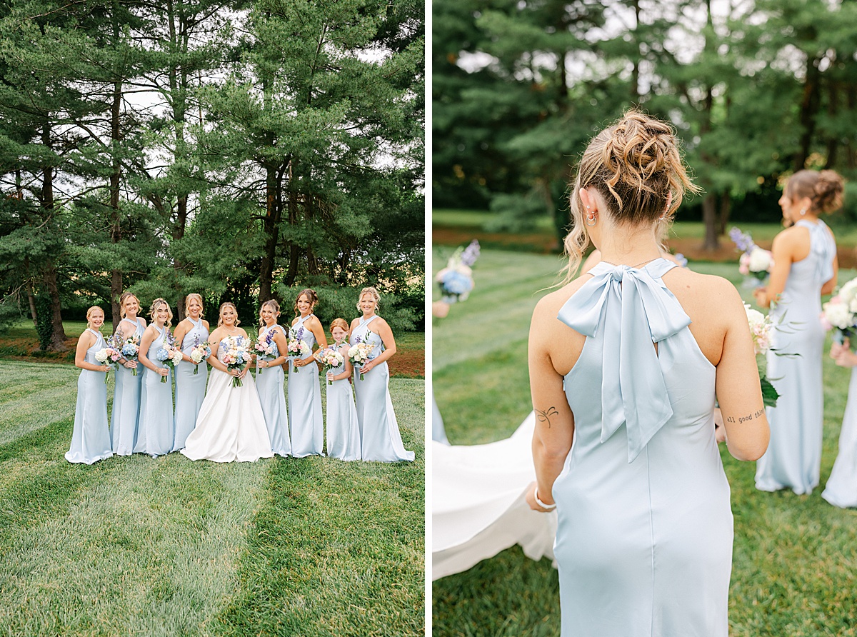 Wedding party portraits on grounds of historic manor in Westminster Maryland | Brittany Thomas Photography Maryland Wedding Photographer