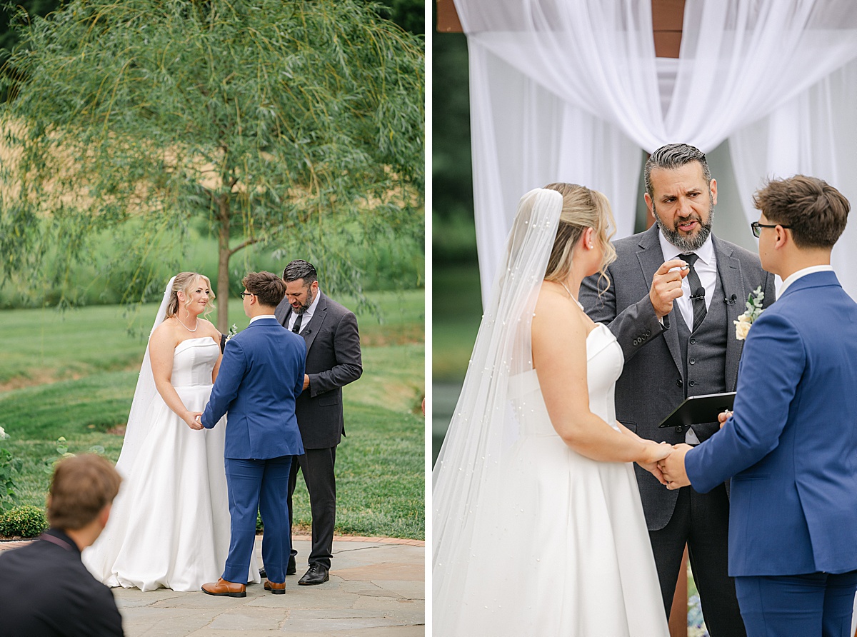 Pastor officiating intimate faith-filled wedding ceremony in Westminster Maryland | Brittany Thomas Photography Maryland Wedding Photographer