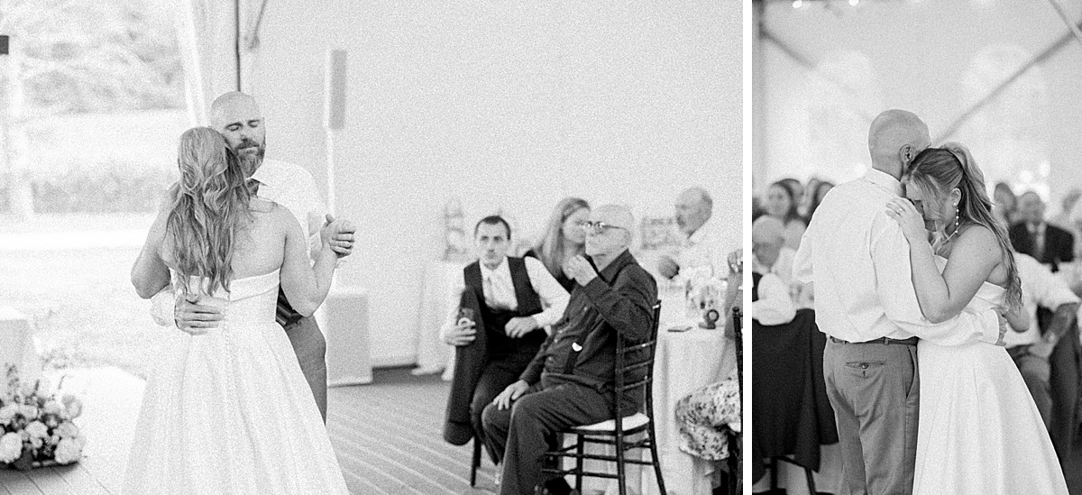 Parent dance at emotional summer wedding reception in Westminster Maryland | Brittany Thomas Photography Maryland Wedding Photographer