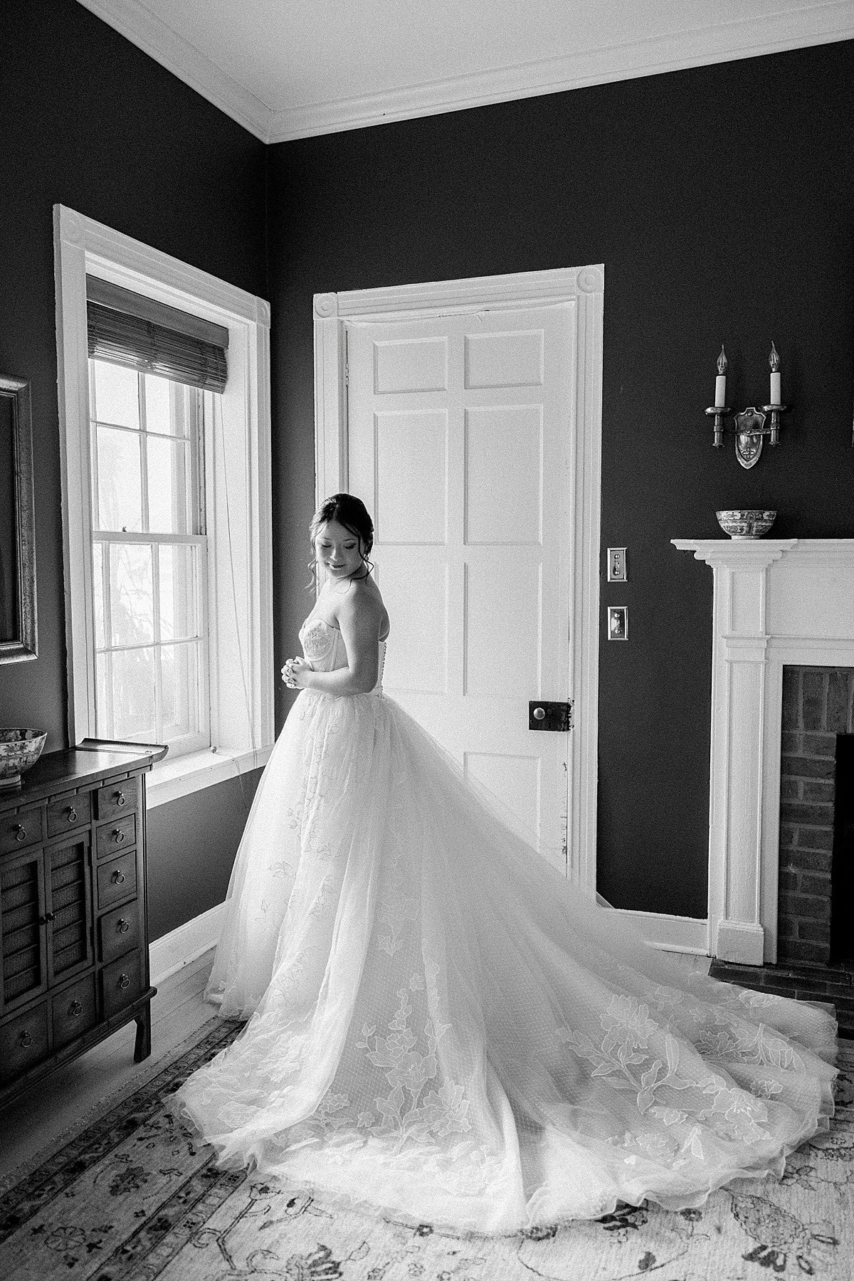 Bridal portrait in natural light at Inn at the Historic Lane House Mercersburg Pennsylvania | Brittany Thomas Photography Maryland Wedding Photographer