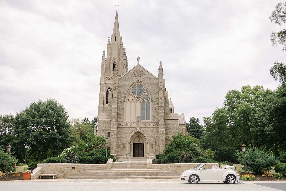 Gothic style chapel wedding ceremony at Irvine Chapel Mercersburg Academy Pennsylvania | Brittany Thomas Photography Maryland Wedding Photographer