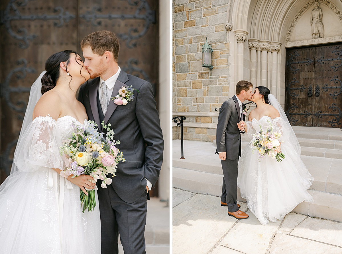 Romantic couple portraits on Mercersburg Academy campus at summer wedding in Pennsylvania | Brittany Thomas Photography Maryland Wedding Photographer