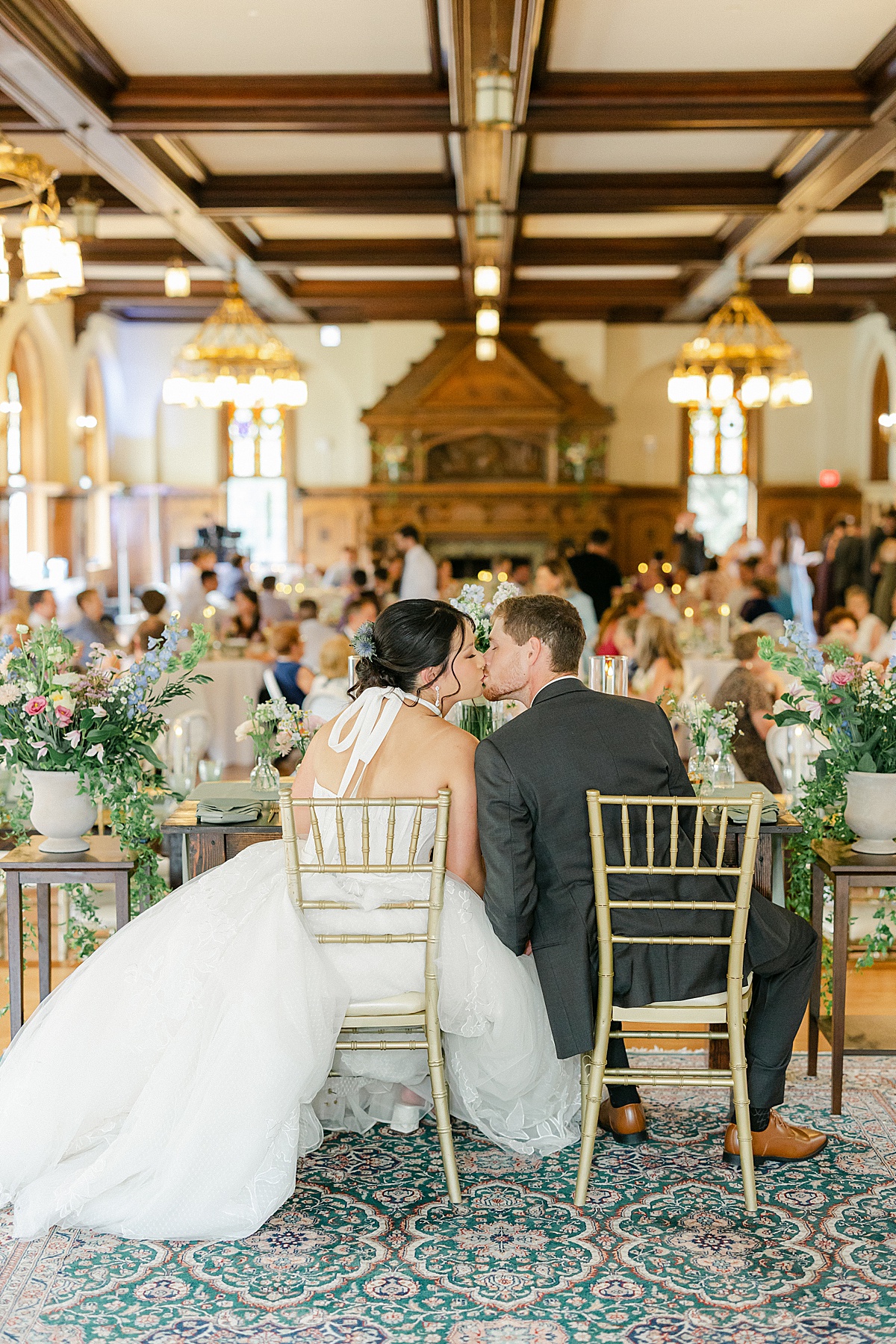 keil hall mercersburg academy wedding reception couples kiss brittany thomas photography